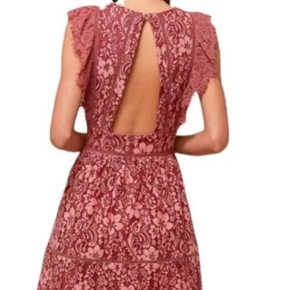 Adelyn Rae Women's Alisa Dusky Rose Lace Cocktail Minidress Size S - Picture 2 of 9